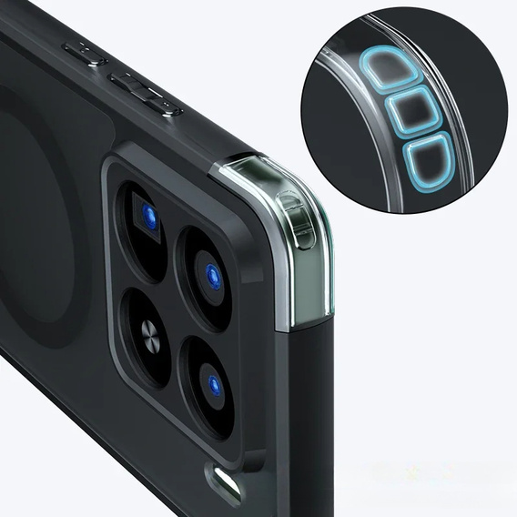 Pouzdro pro Xiaomi 15, pro MagSafe, ERBORD Matt Case, černý + sklo na displej