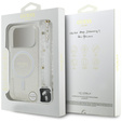 Pouzdro Guess IML Glitter Pearl Strap MagSafe pro iPhone 17 Pro Max
