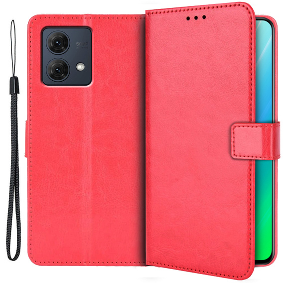 Klopové pouzdro pro Motorola Moto G84 5G, Crazy Horse Wallet, červené