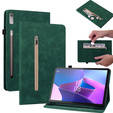 Pouzdro pro Lenovo Tab P11 Pro Gen 2, Wallet Pen Slot, zelené