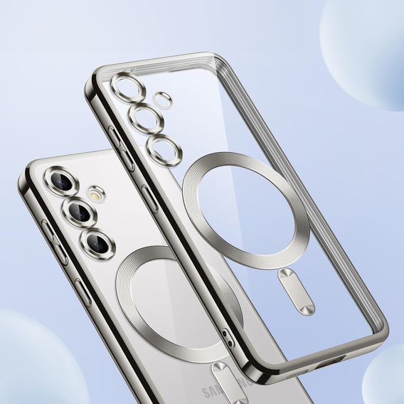 Pouzdro pro Samsung Galaxy A05s, Electro MagSafe, stříbrné + sklo na displej