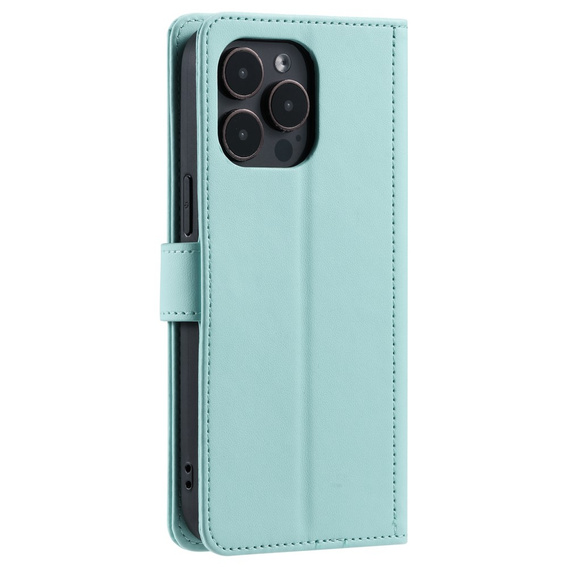 Pouzdro s klopou pro iPhone 16 Pro, Rhombus Crossbody Leather, zelené