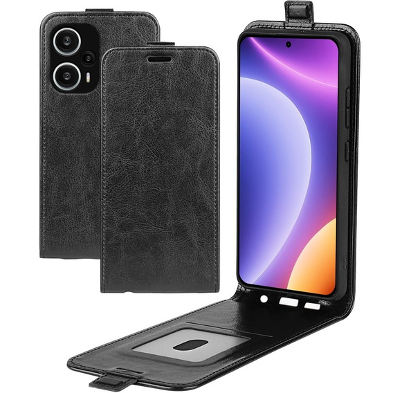 Klopové pouzdro pro Poco F5 5G, Flip, černé