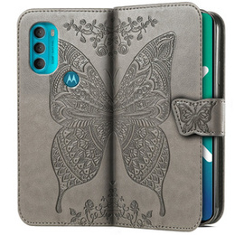 Klopové pouzdro pro Motorola Moto G71 5G, Butterfly, šedé