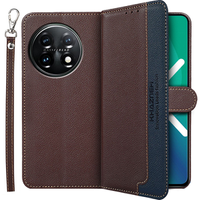 Klopové pouzdro pro OnePlus 11 5G, KHAZNEH RFID, Dual Color, hnědé