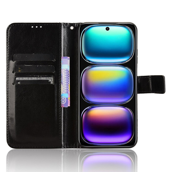 Klopové pouzdro pro Infinix Hot 50i 4G, Crazy Horse Wallet, černé
