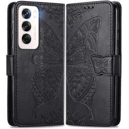 Klopové pouzdro pro Oppo Reno 12, Butterfly, černé
