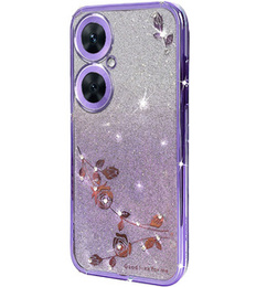 Pouzdro pro OnePlus Nord CE 3 Lite 5G, Glitter Flower, fialové