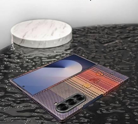 Pouzdro pro Samsung Galaxy Z Fold6 5G - magnetické aramidové vlákno, oranžové