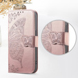 Klopové pouzdro pro Xiaomi Redmi 15C 4G/LTE, Butterfly, růžové rose gold