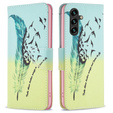 Klopové pouzdro pro Samsung Galaxy A55 5G, Wallet, Feather, modré