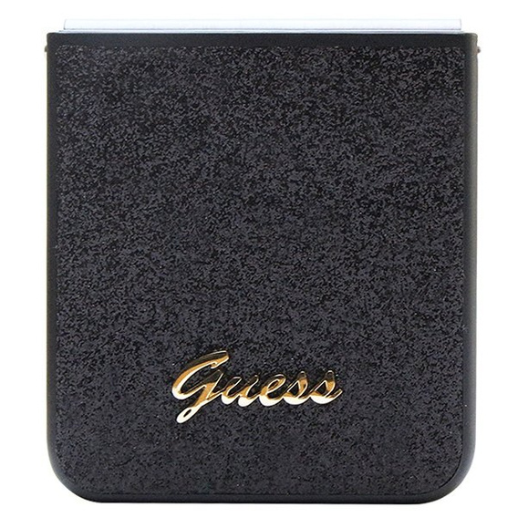 Pouzdro GUESS pro Galaxy Z Flip 5 5G, Glitter Script Hardcase, černé