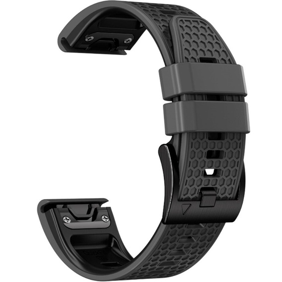 Silikonový řemínek pro Garmin Fenix 7 / Forerunner 965 / 955 / 945 / 935, šedý / černý