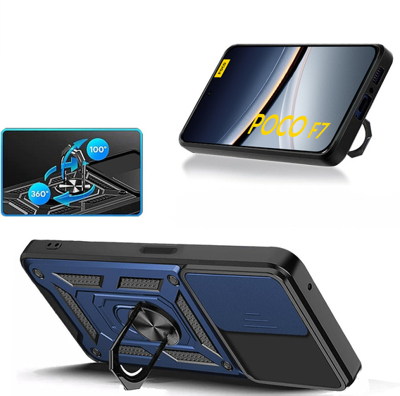 Pouzdro pro Xiaomi Poco F7, CamShield Slide, modré
