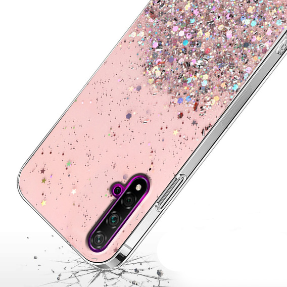 Pouzdro pro Huawei Nova 5T/Honor 20, Glittery, růžové