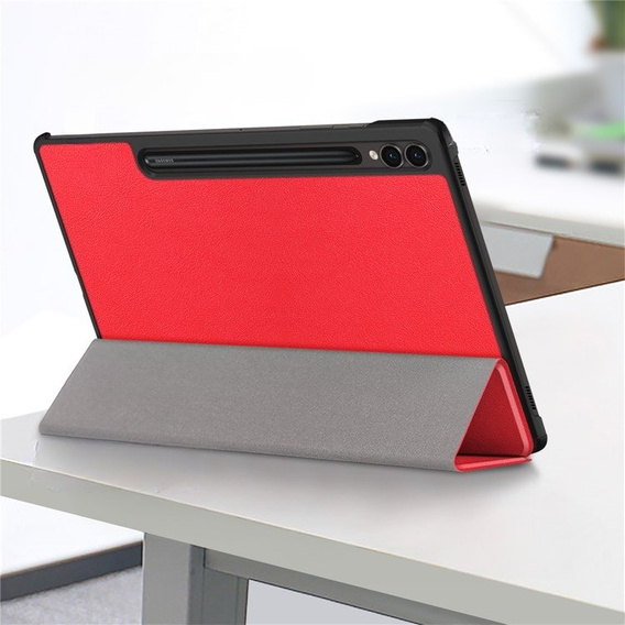 Pouzdro pro Samsung Galaxy Tab S9 Plus, Smartcase s prostorem pro stylus, červené