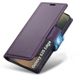 Pouzdro pro Samsung Galaxy S25 Edge, ERBORD Glossy Litchi, flipová peněženka, fialové