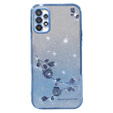 Pouzdro pro Samsung Galaxy A53 5G Glitter Flower, modré