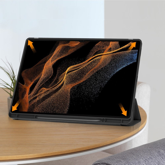 Pouzdro pro Samsung Galaxy Tab S10 Ultra, Smartcase s prostorem pro stylus, černé