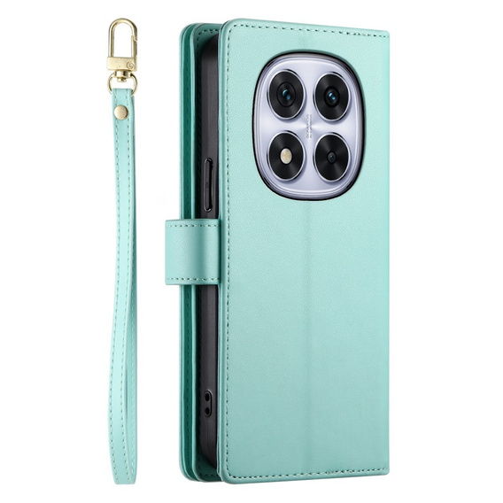 Klopové pouzdro pro Xiaomi Redmi Note 14 Pro 5G / Poco X7 5G, Wallet Zipper Pocket, zelené