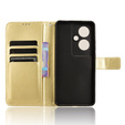 Klopové pouzdro pro Oppo Reno 11F 5G, Crazy Horse Wallet, zlaté