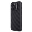 Pouzdro pro iPhone 16 Pro, pancéřované Nillkin, Carbon Fiber, pro Magsafe, černé