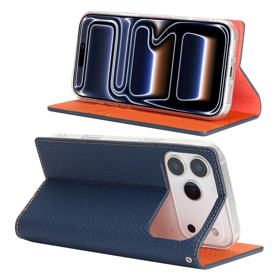 Pouzdro s klopou Litchi Skin Grain pro iPhone 17 Pro Max