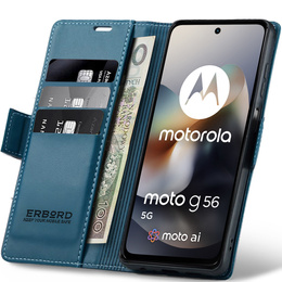 ERBORD Lesklá peněženka Litchi s klopou pro Motorola Moto G56 5G