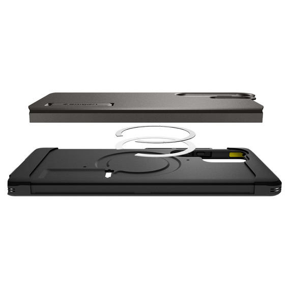 Pouzdro Spigen pro Samsung Galaxy S25 Ultra, Tough Armor Mag MagSafe, šedé + 9H tvrzené sklo