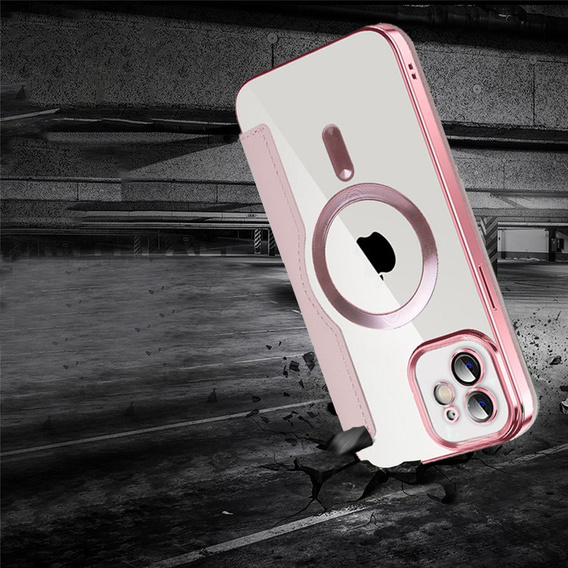 Klopové pouzdro pro iPhone 11, RFID Wallet MagSafe CamShield, růžové rose gold