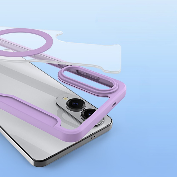 Pouzdro Dux Ducis pro Samsung Galaxy S25 Edge, Skin X Pro, MagSafe, fialové