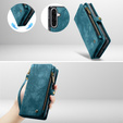 CASEME pouzdro pro Samsung Galaxy A56 5G, Retro Leather Wallet, s páskem, zelené