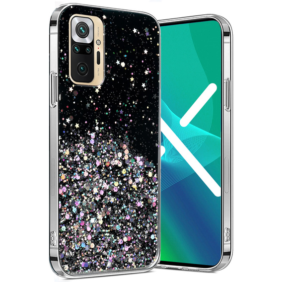 Pouzdro pro Xiaomi Redmi Note 10 Pro, Glittery, černé
