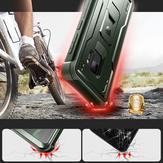 Pancéřové pouzdro pro Samsung Galaxy S9, Dexnor Full Body, zelené
