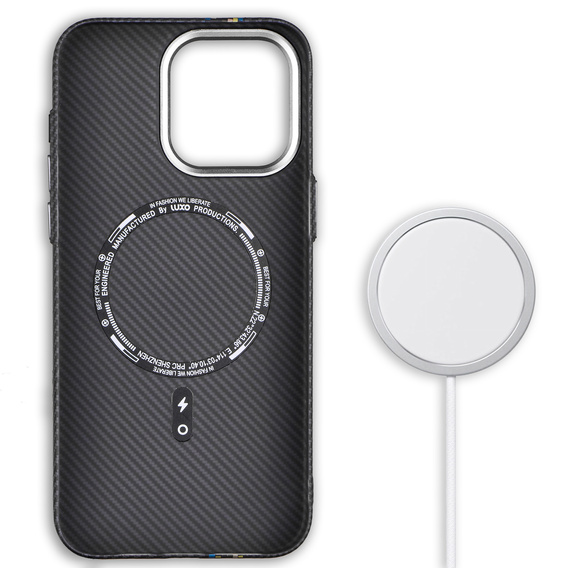 Pouzdro pro iPhone 15 Pro Max, Carbon Fiber MagSafe, černé
