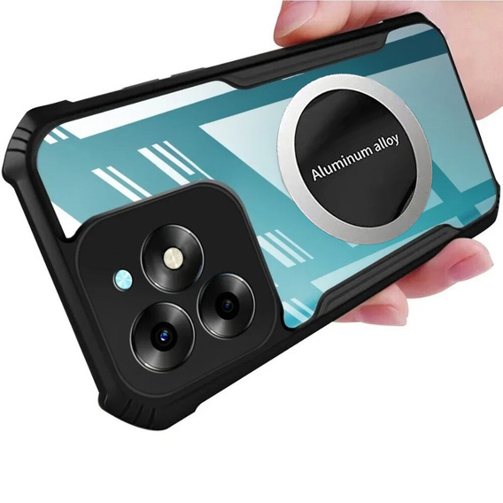 Pouzdro pro Infinix Hot 40i, s magnetickou fólií, transparentní / černé