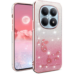 Pouzdro s glitry Glitter Flower pro Xiaomi Redmi Note 15 5G / Poco M8 5G