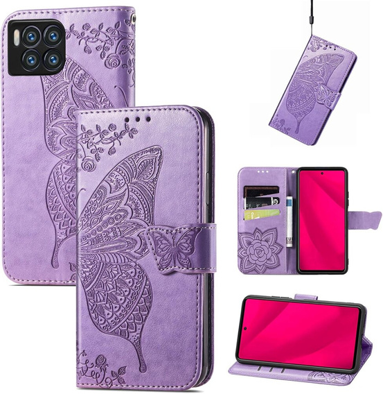 Klopové pouzdro pro T Phone 2 Pro 5G, Butterfly, fialové