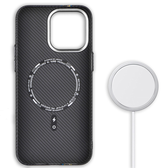 Pouzdro pro iPhone 14 Pro, Carbon Fiber MagSafe, černé