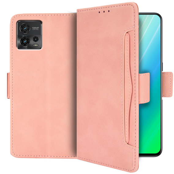 Klopové pouzdro pro Motorola Moto G72 4G, Card Slot, růžové