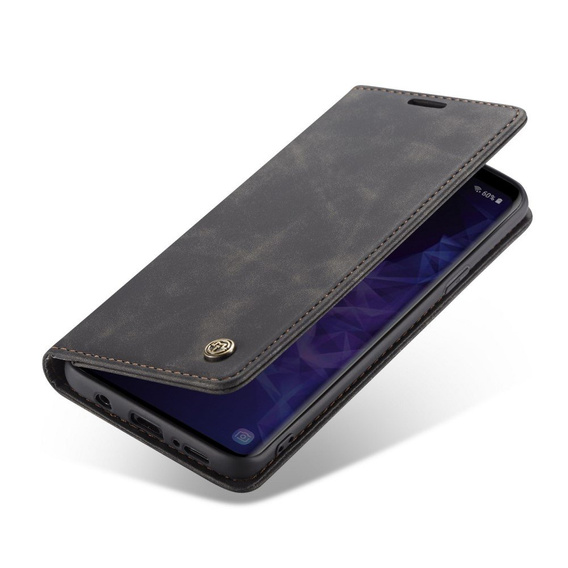 Pouzdro CASEME pro Samsung Galaxy S9 Plus, Leather Wallet Case, černé