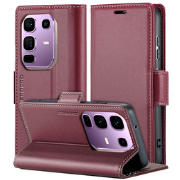 Pouzdro pro Infinix Note 50 Pro+, ERBORD Glossy Litchi, flipová peněženka, červené
