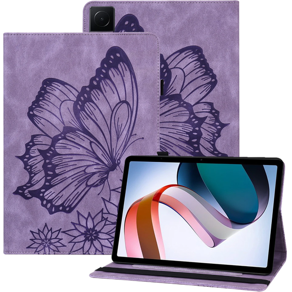 Pouzdro pro Lenovo Tab M9, Wallet Pen Slot, butterflies, hnědé