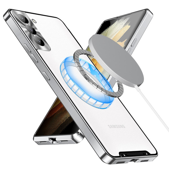 Ochranné pouzdro na fotoaparát pro Samsung Galaxy S21 FE 5G, CamShield MagSafe, průhledná / stříbrná