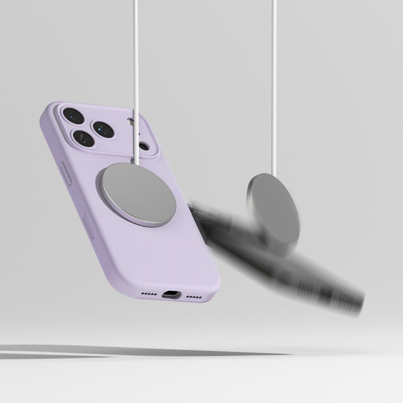 Pouzdro Ringke pro iPhone 17 Pro Max, silikonové magnetické pouzdro MagSafe, světle fialové
