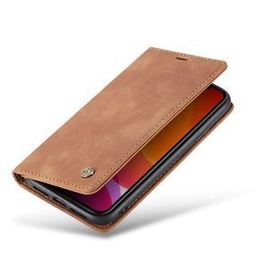 Pouzdro CASEME pro iPhone 11, Leather Wallet Case, hnědé