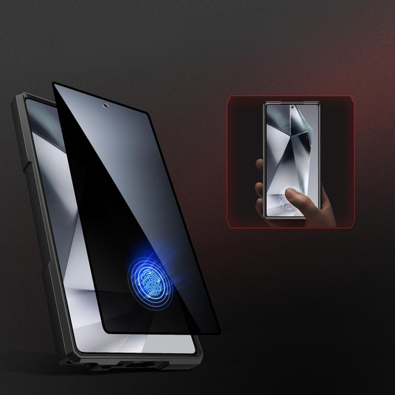 Pouzdro pro Samsung Galaxy S25 Ultra, Tongate MECH MagSafe Series, černé + Tvrzené sklo 9H