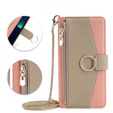 Flipové pouzdro Wallet Zipper Pocket pro Samsung Galaxy A56 5G, Wallet Zipper Pocket, se zrcátkem, růžové