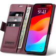 ERBORD Lesklé pouzdro Litchi, flipová peněženka pro iPhone 17 Pro Max