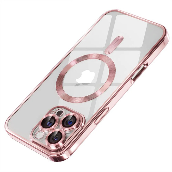 Pouzdro pro iPhone 15 Pro, Electro MagSafe, růžové + sklo na displej
